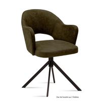 ARMLEHNSTUHL (2er-Set) Dunja 59x87x61 Schwarz/Khaki - Dunkelgrün/Schwarz, Kunststoff (61/87/59cm) - 58aufmkessel