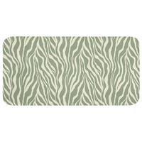 BADEMATTE Zebra - Motiv - Grün Badezimmerteppich 120x60 cm - Salbeigrün, Textil (120/60cm) - OnlyWow