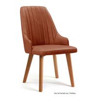 ESSZIMMERSTUHL (2er-Set) Daryl 52x91x60 Eiche geölt/Cognac - Cognac/Eichefarben, Kunststoff (60/91/52cm) - 58aufmkessel