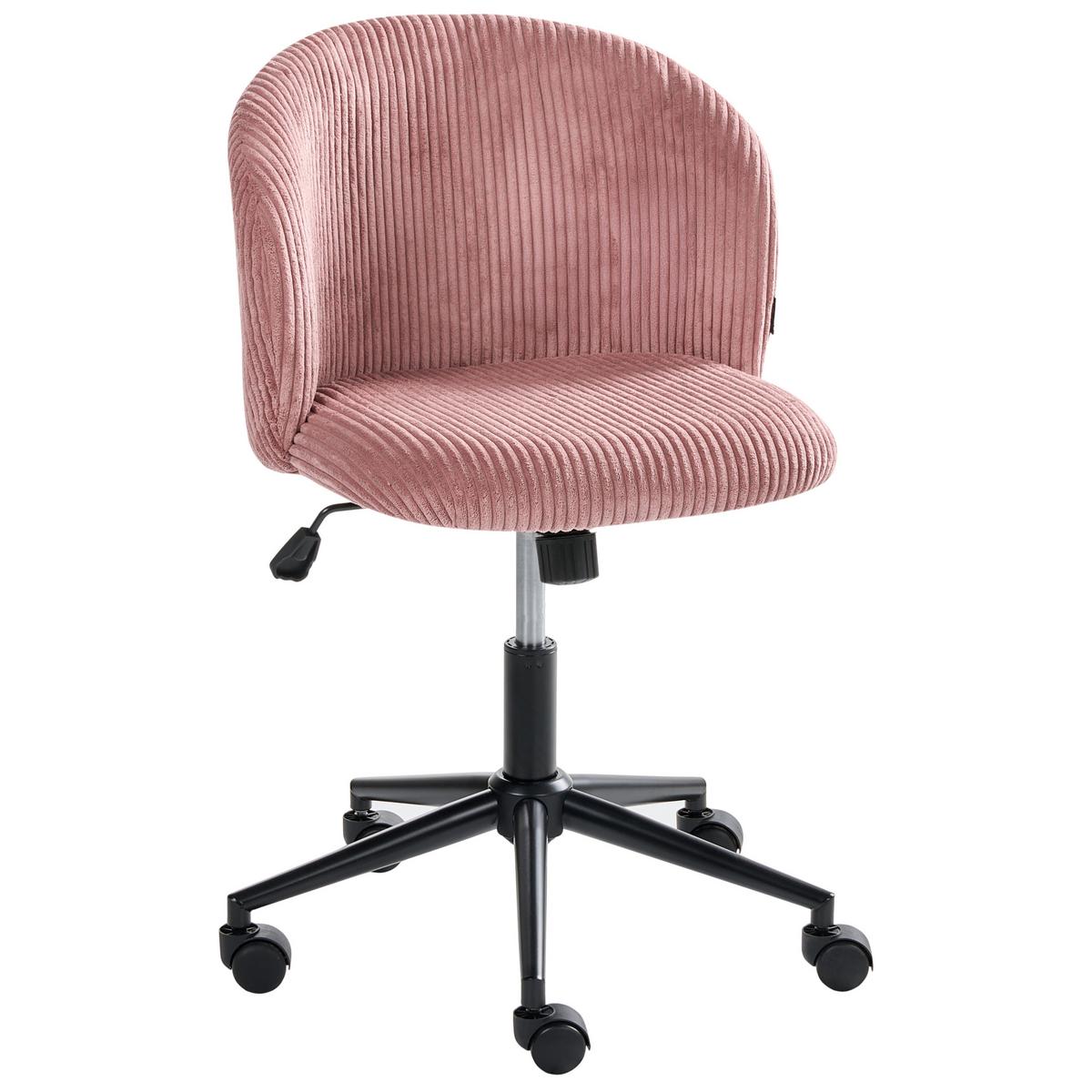 BÜROSTUHL Cord RosaMiles - Pink, Textil (55/76/55cm) - Beliani