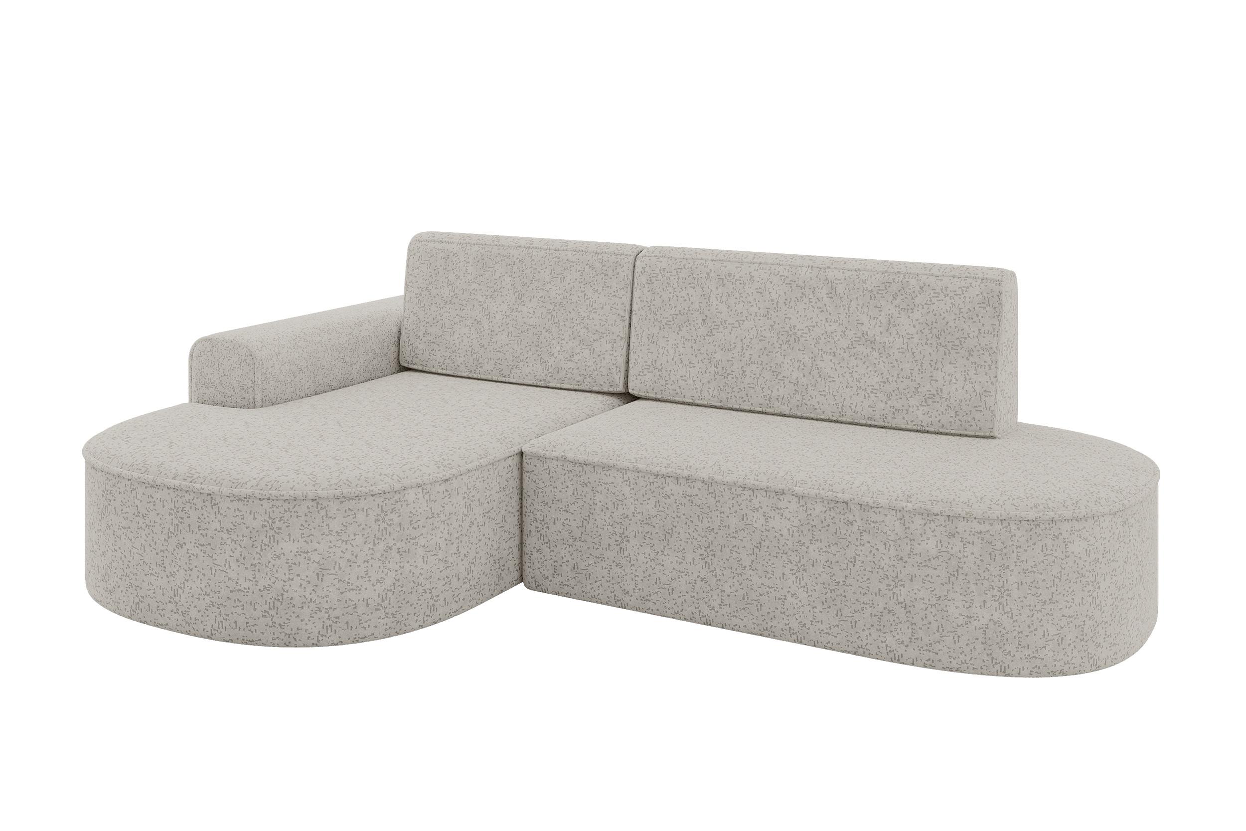 ECKSOFA mit Schlaffunktion und Bettkasten Ottomane Links MARI-L1-S - 283x167x73 cm Hellgrau Tissu - Hellgrau/Schwarz, Holzwerkstoff/Kunststoff (283/167cm) - ALTDECOR