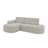 ECKSOFA mit Schlaffunktion und Bettkasten Ottomane Links MARI-L1-S - 283x167x73 cm Hellgrau Tissu - Hellgrau/Schwarz, Holzwerkstoff/Kunststoff (283/167cm) - ALTDECOR