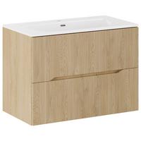 BADMÖBEL-SET Nordic 2 Teile Eiche - 80 x 46 x 58 cm - Eichefarben, Holz (80/58/46cm) - Badplaats