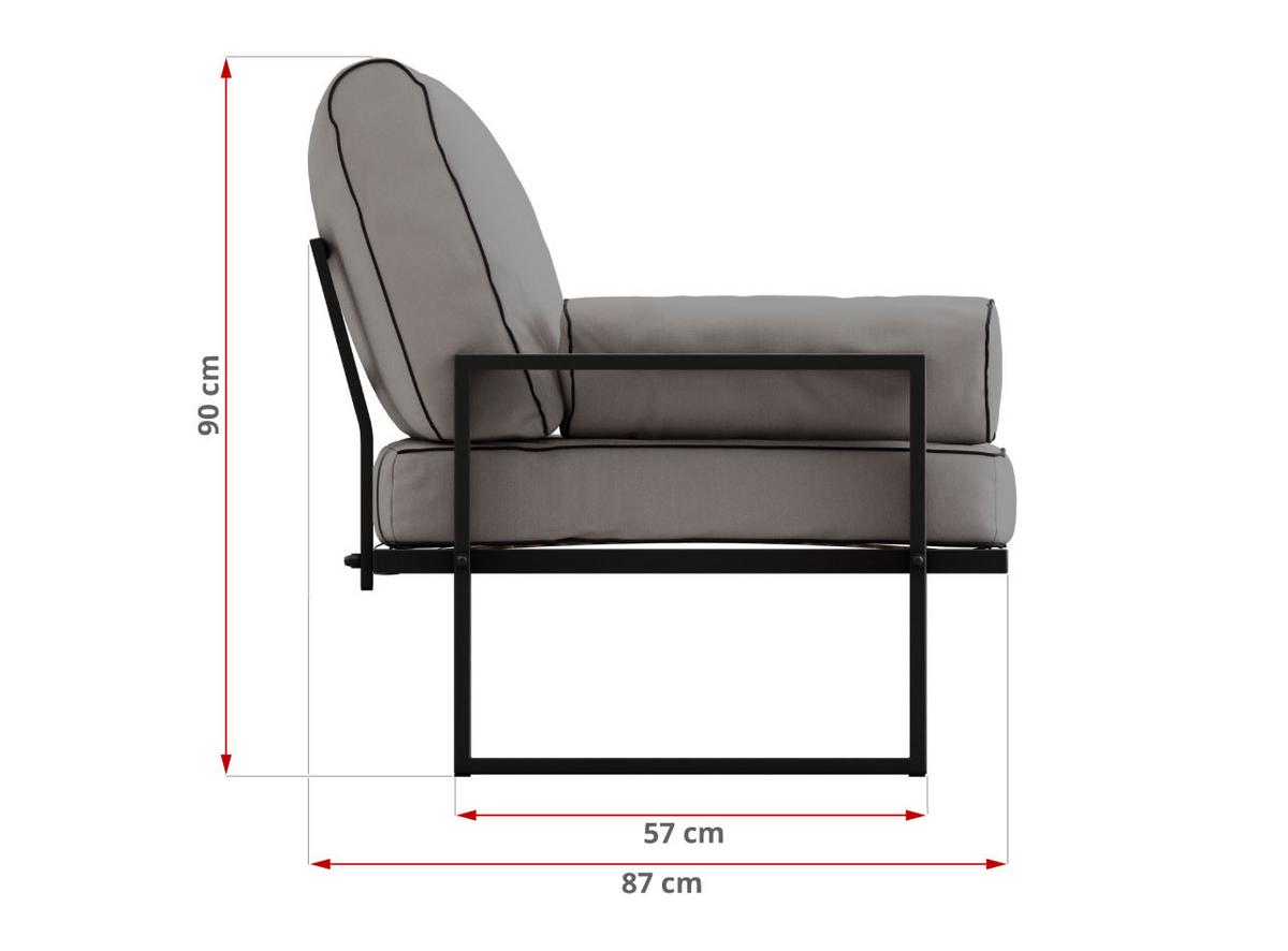 GARTENSESSEL Elba - Grau - Grau, Textil (98/90/87cm) - MKS