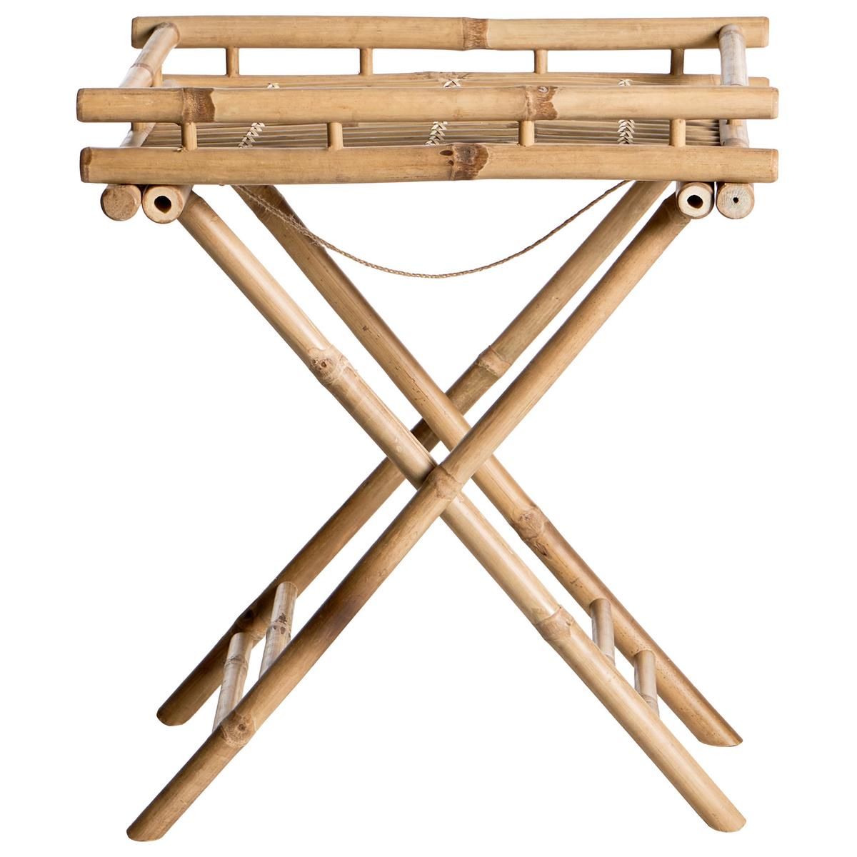 BEISTELLTISCH Bambus Naturfarben klappbar Misicuni - Naturfarben, Holz (60/40/68cm) - Beliani