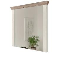 GARDEROBENSPIEGEL Pinie weiß, Oslo Pinie Landhaus, Spiegel, 107 x 110 cm - Weiß/Pinienfarben, Holzwerkstoff (107/110/8cm) - Furn.Design