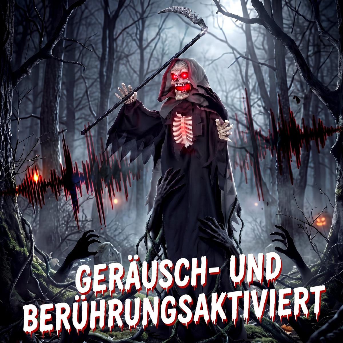 SENSENMANN-DEKO Metall Polyesterfaser Schwarz - Schwarz, Kunststoff (18/170/80cm) - HOMCOM