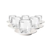 ESPRESSOGLÄSER MIT UNTERTASSEN Manufacture Rock weiß 60 ml 6er Set - Weiß, Glas/Keramik (0.06L) - Villeroy & Boch