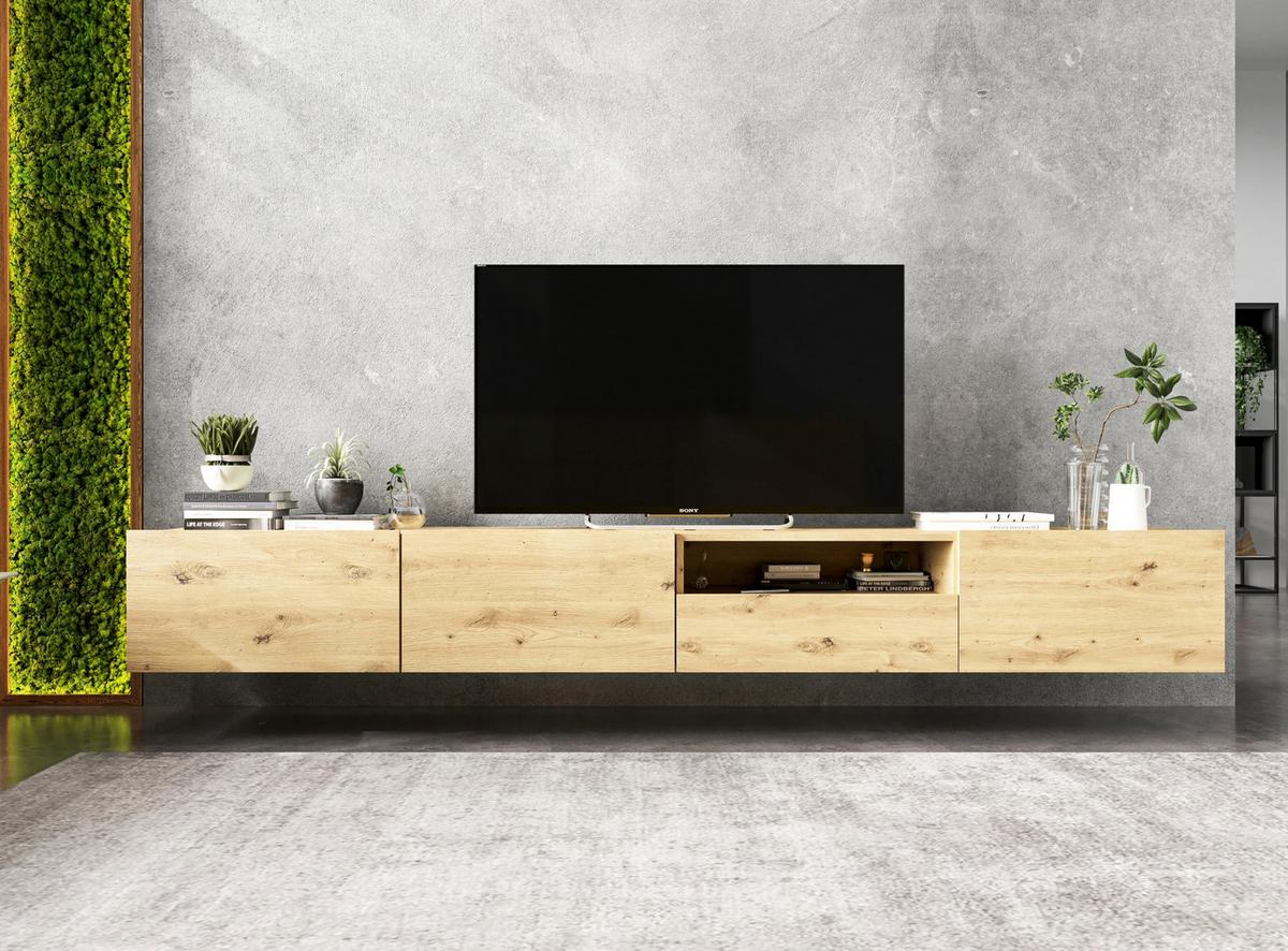 TV-LOWBOARD 2-er Set Enjoy Eiche Artisan Matt Loft Schublade 120 cm - Eiche Artisan, Holzwerkstoff (240/37/35cm) - Meble Lindner