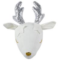 WANDDEKORATION cremeweiß/silber weiß Suzy - Weiß, Textil (20/29/18cm) - Beliani