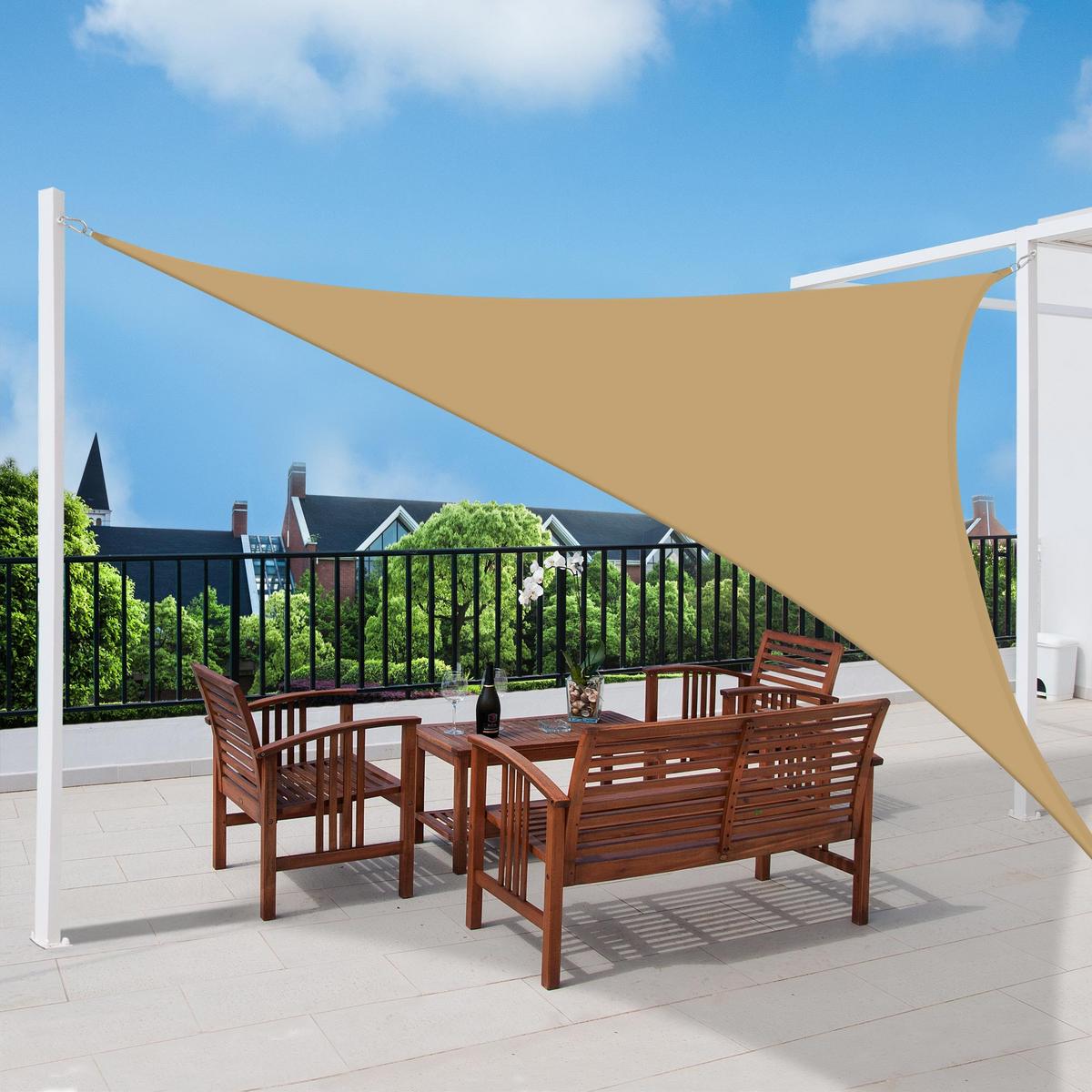 SONNENSEGEL SolVision PS9 300/300/300 cm dreieckig Sand PE - Sandfarben, Kunststoff (300/300cm) - Sol Royal