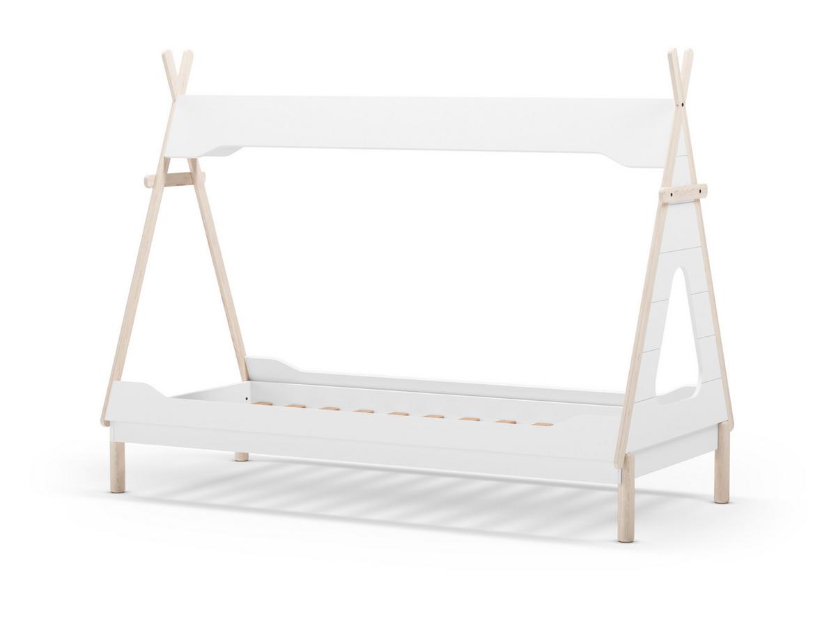 TIPIBETT Nora Weiß 210/104/165 cm - Weiß, Holz (190/90cm) - Calicosy