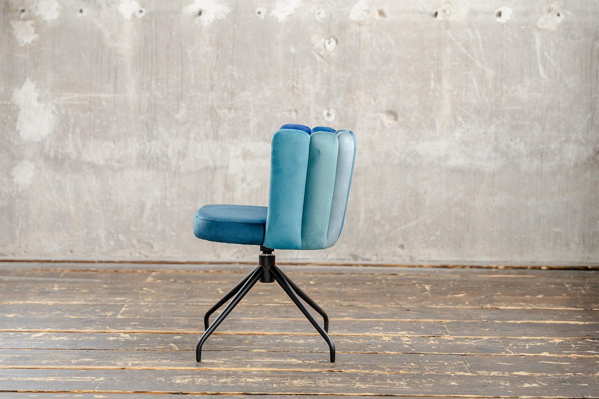 ESSZIMMERSTUHL JADA Blau Velvet Drehbar (360°) (1er-Set) - Blau, Kunststoff/Textil (58/79/55cm) - KAWOLA