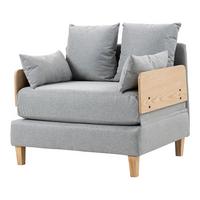 SCHLAFSOFA Seinlus - Hellgrau, Holz/Holzwerkstoff (88/47/68cm) - [en.casa]