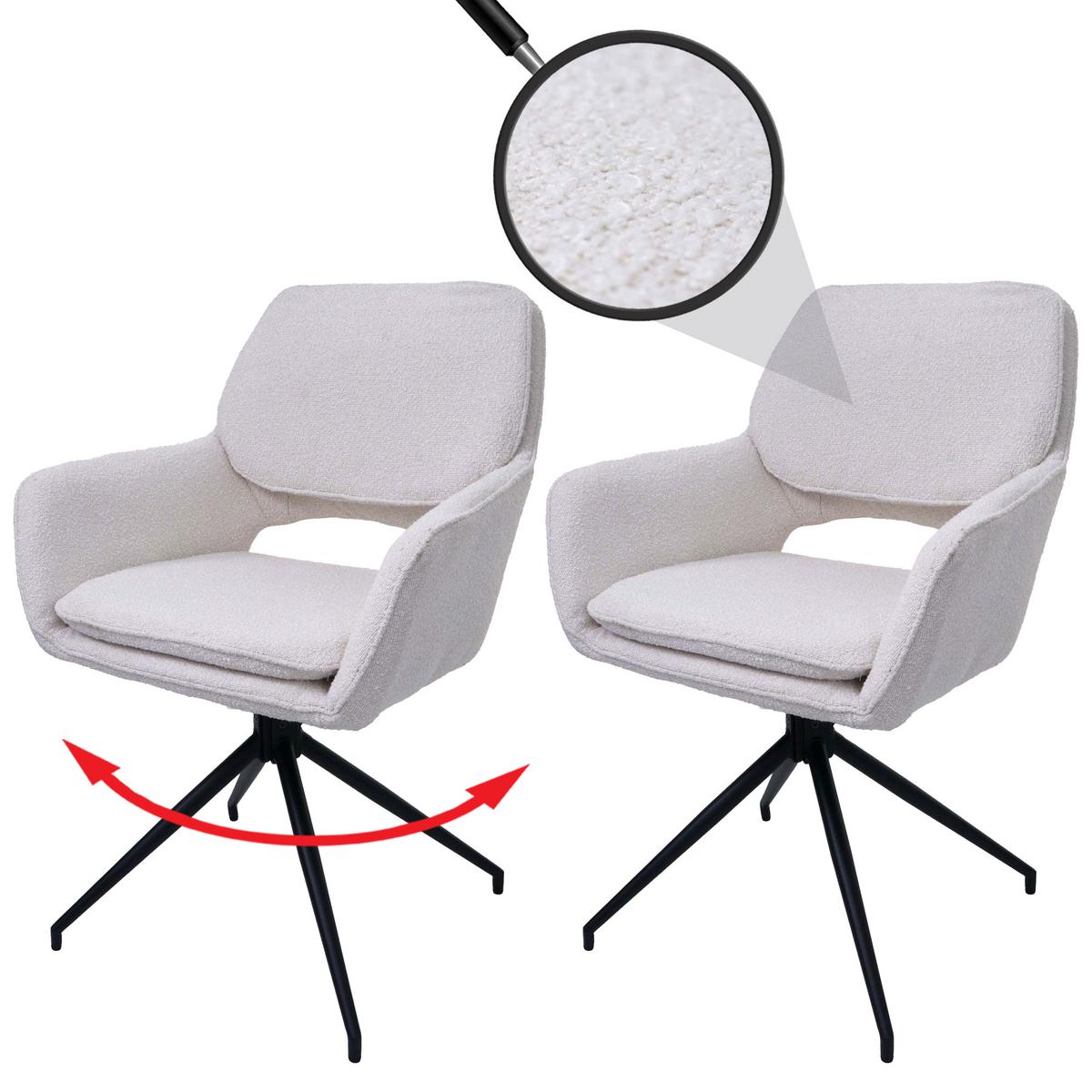 ESSZIMMERSTUHL Cremeweiß 2er-Set - Creme/Weiß, Textil (57/86/61cm) - MCW