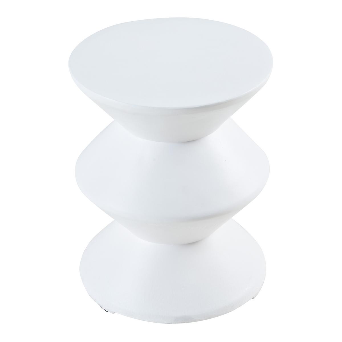 BEISTELLTISCH Kyppeslo - Weiß, Stein (36.5/36.5/47cm) - [en.casa]