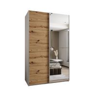 SCHWEBETÜRENSCHRANK 245,5/150/64 2-türig - Silberfarben/Eiche Artisan, Holz/Metall (150/245/64cm) - Abiks Möbel