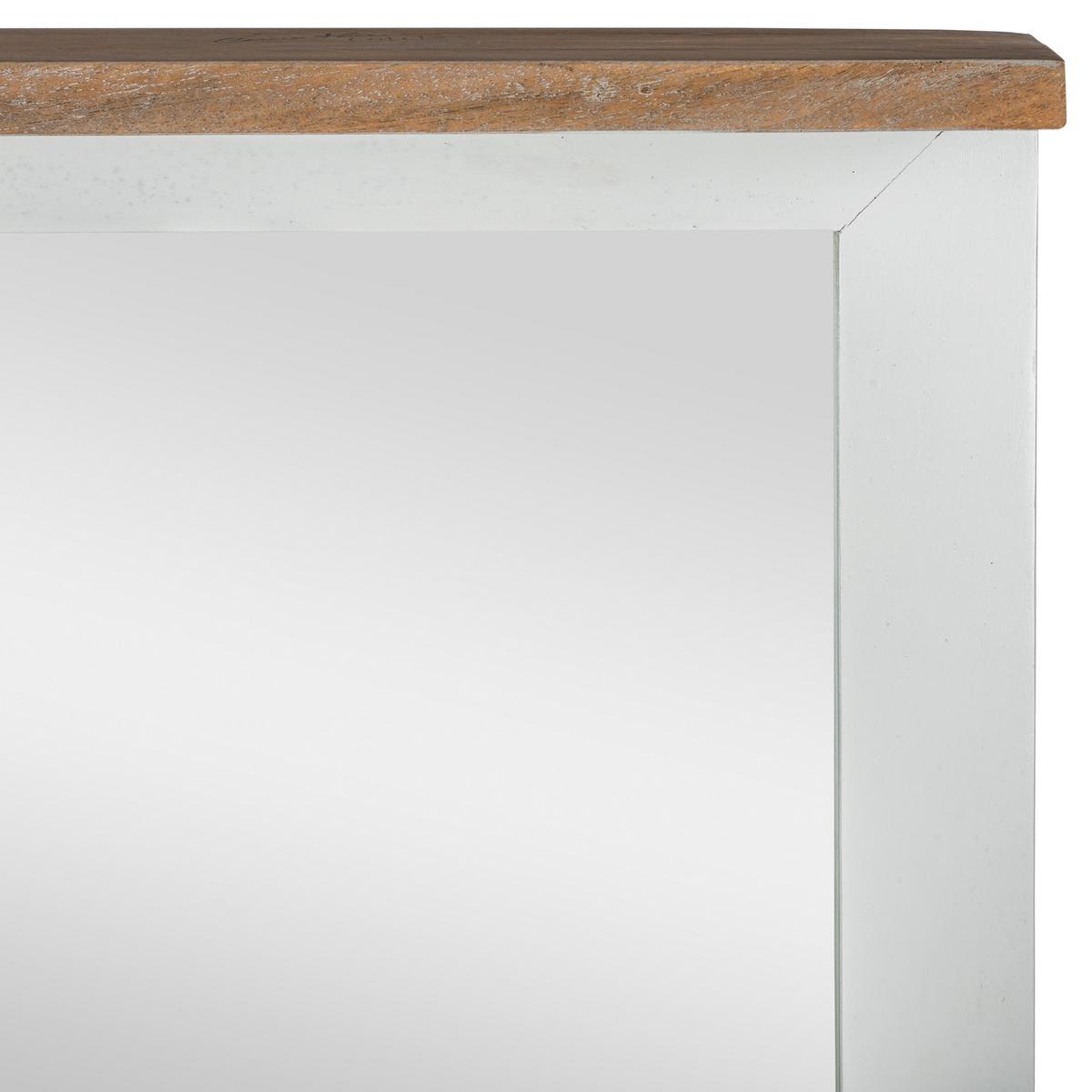 WANDSPIEGEL 80x76cm rechteckig Natur/Weiß mit Holzrahmen Landhaus-Stil - Naturfarben, Holz (12/76/80cm) - WOMO-DESIGN