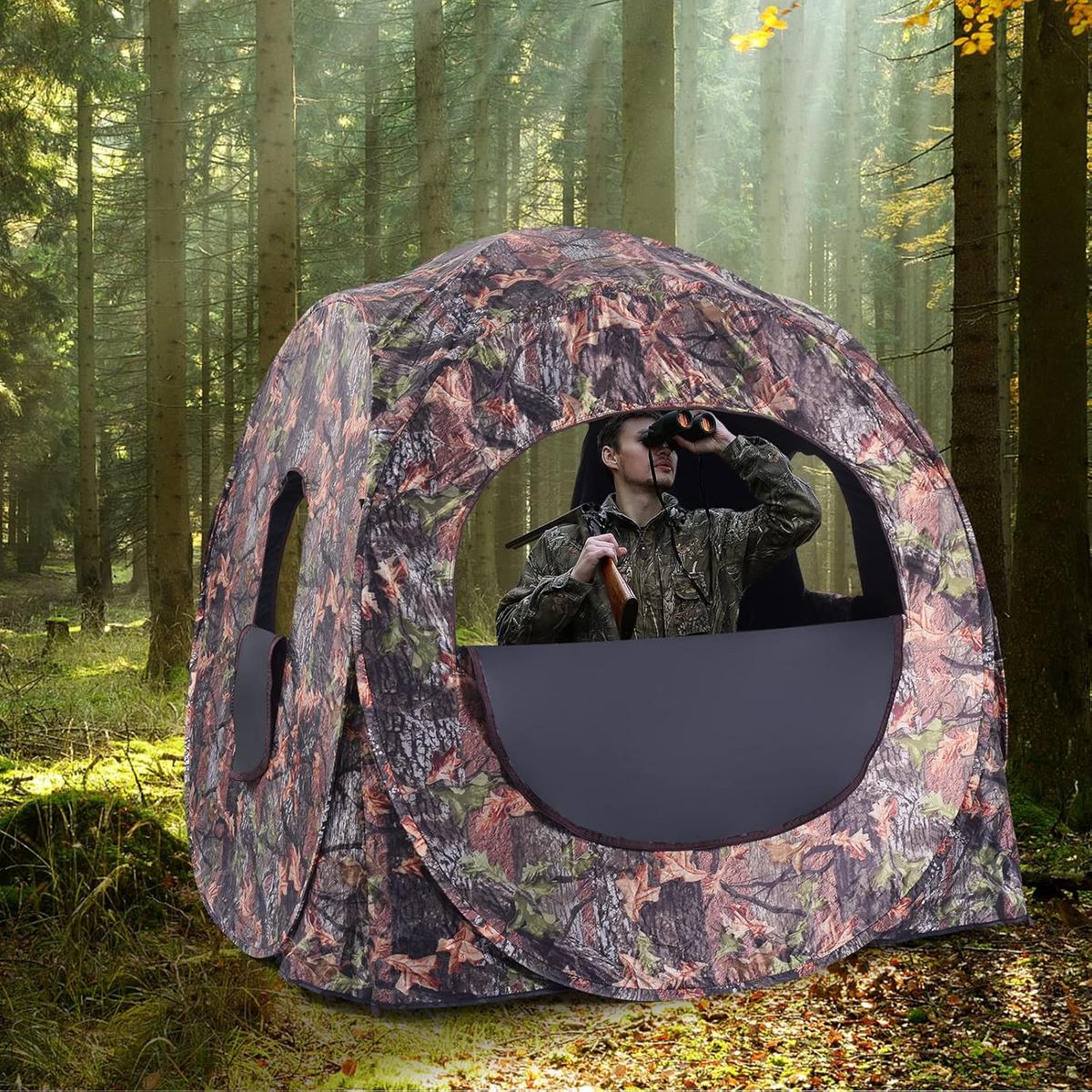 JAGDZELT Camouflage - Multicolor, Textil (152/163/152cm) - COSTWAY