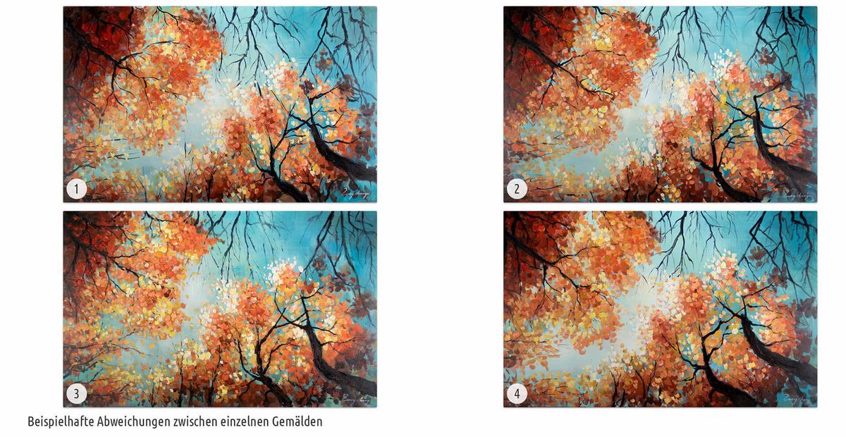 ÖLGEMÄLDE 120/75 cm - Blau/Orange, Holz/Textil (120/75cm) - KUNSTLOFT