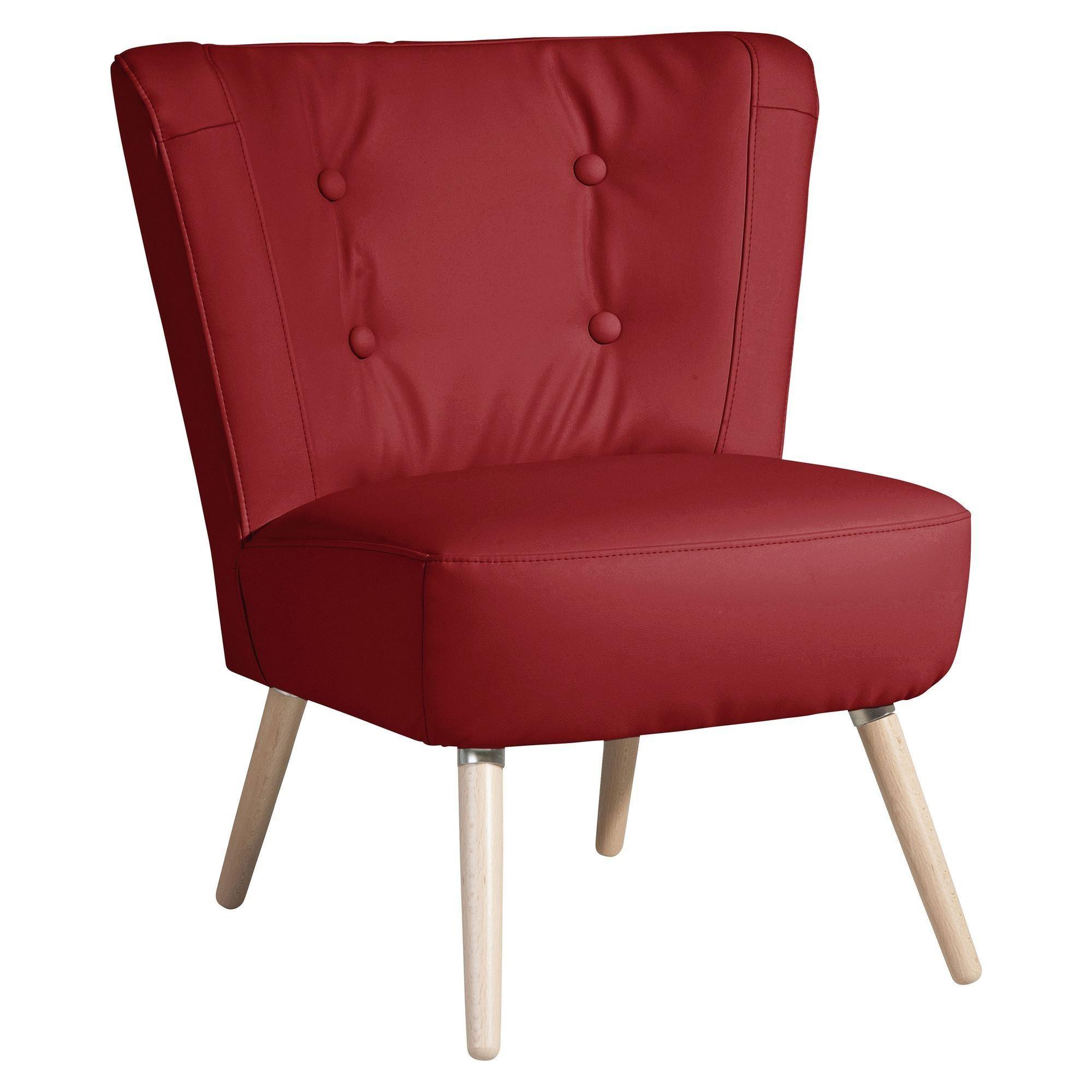 SESSEL Kassi Bezug Kunstleder Buche natur / chili - Rot, Kunststoff (69/80/68cm) - 58aufmkessel