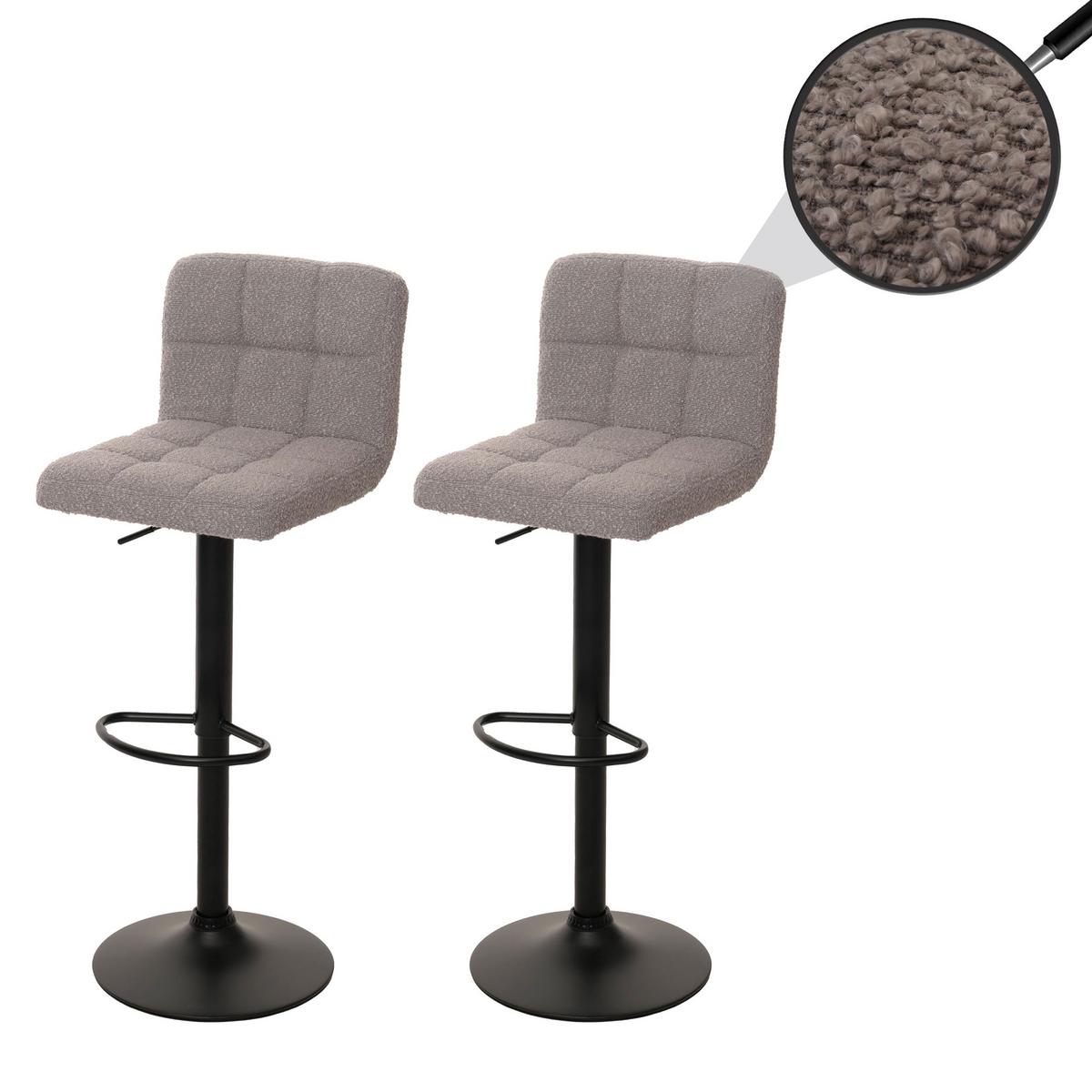 BARHOCKER Hellgrau 2er-Set - Hellgrau, Textil (38/107/41cm) - MCW