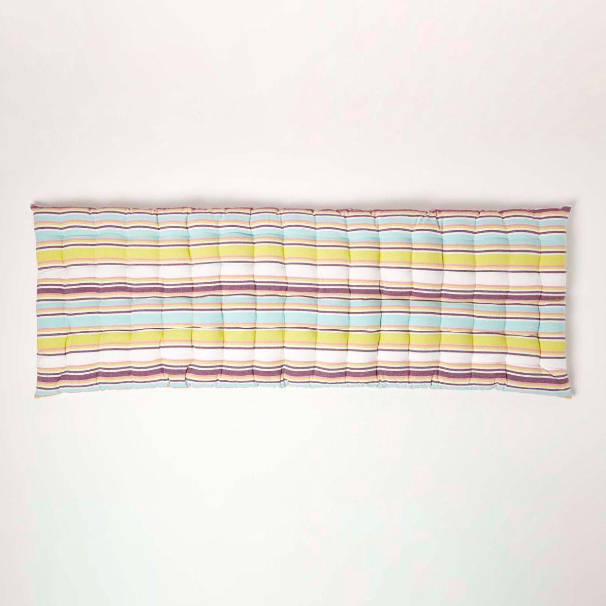 BANKAUFLAGE Osaka, 3-Sitzer bunt gestreift - Grün, Textil (143/48/5cm) - Homescapes