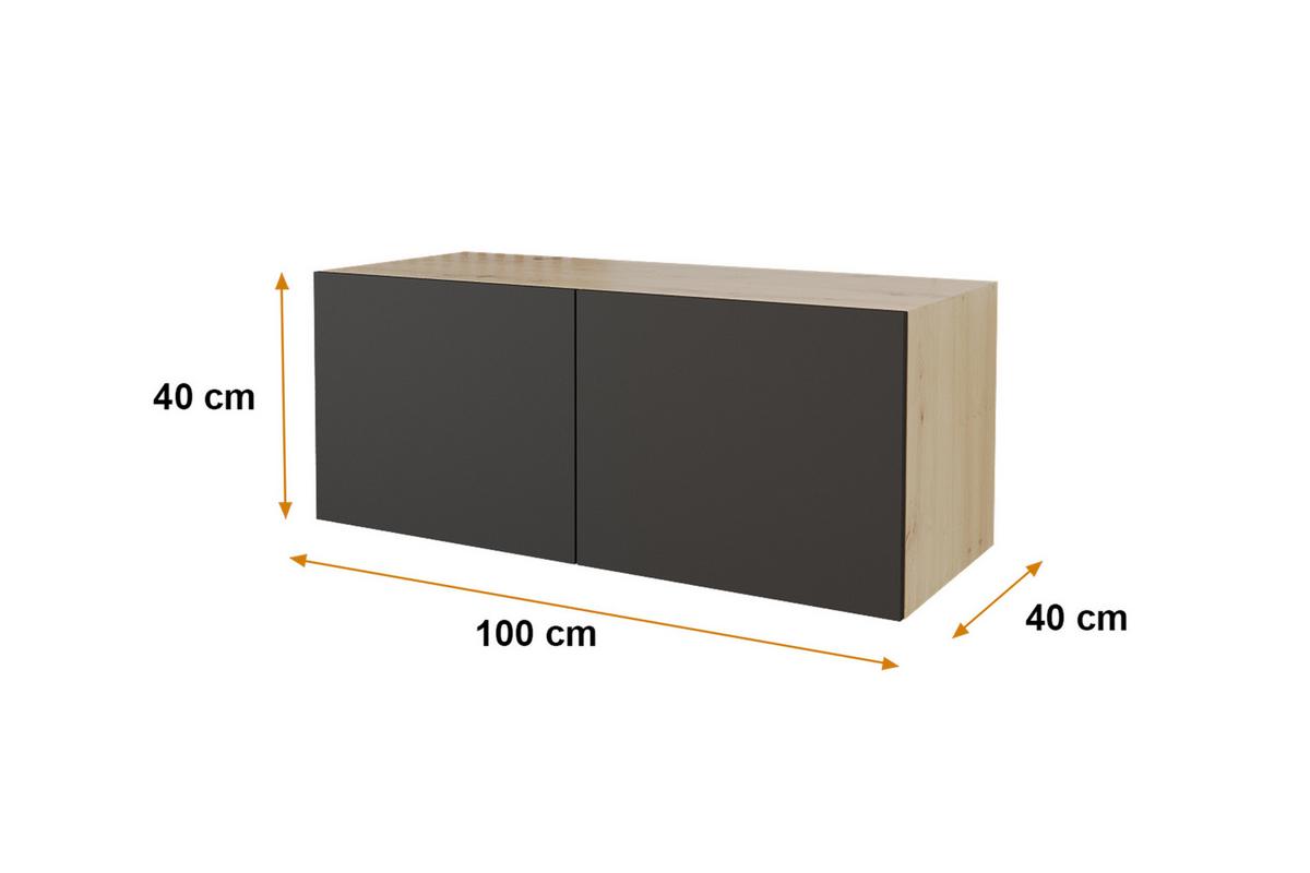 LOWBOARD ELIO-W 100x40x40 cm - Artisan / Schwarz - Eiche Artisan, Holzwerkstoff (100/40/40cm) - ALTDECOR
