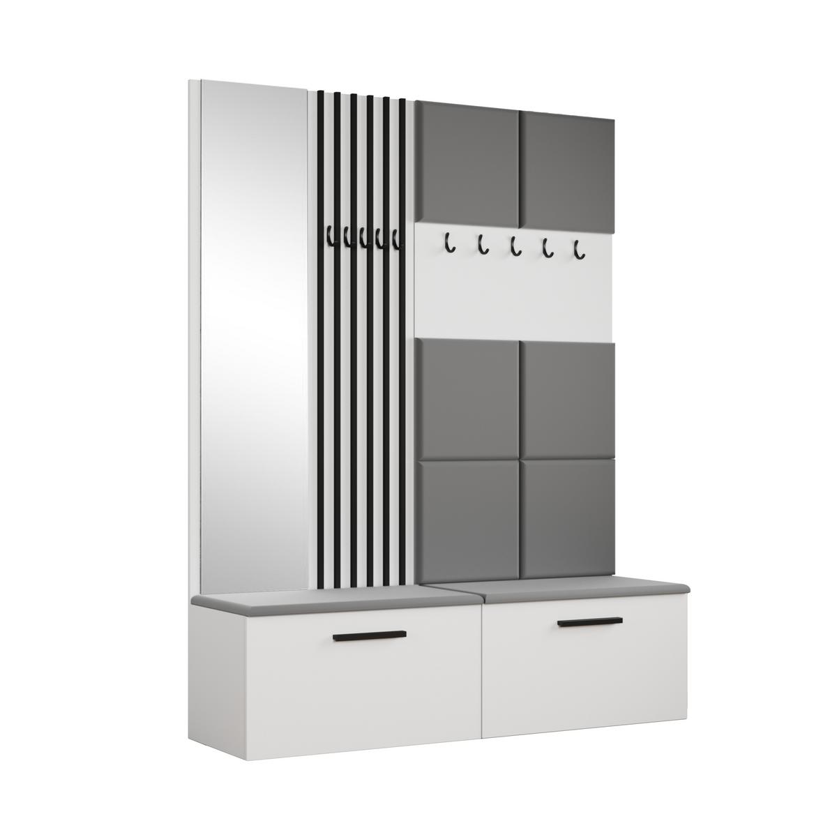GARDEROBENSCHRANK Rosanno I Weiß 80,6/204/40 cm – Modern, mit Kleiderhaken - Weiß, Holzwerkstoff/Kunststoff (80.6/204/40cm) - AX Living