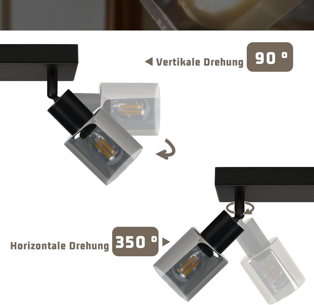 DECKENSTRAHLER Sternlicht 19/15/56 cm - Schwarz, Metall (56/19/15cm) - ZMH