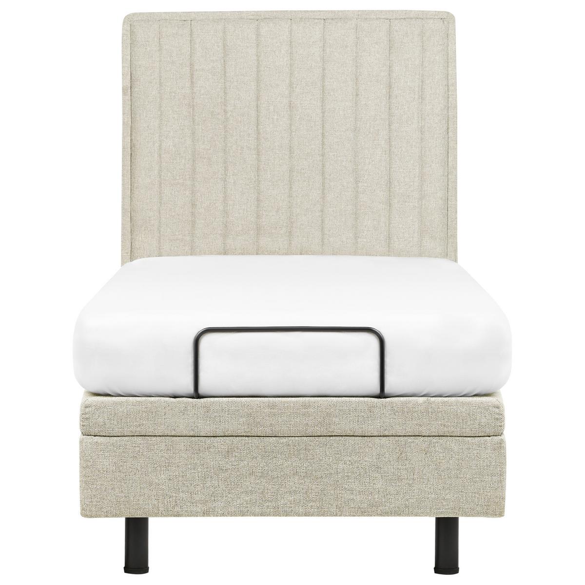BETT verstellbar 90/200 cm Stoff Beige Castellan - Beige, Textil (90/200cm) - Beliani