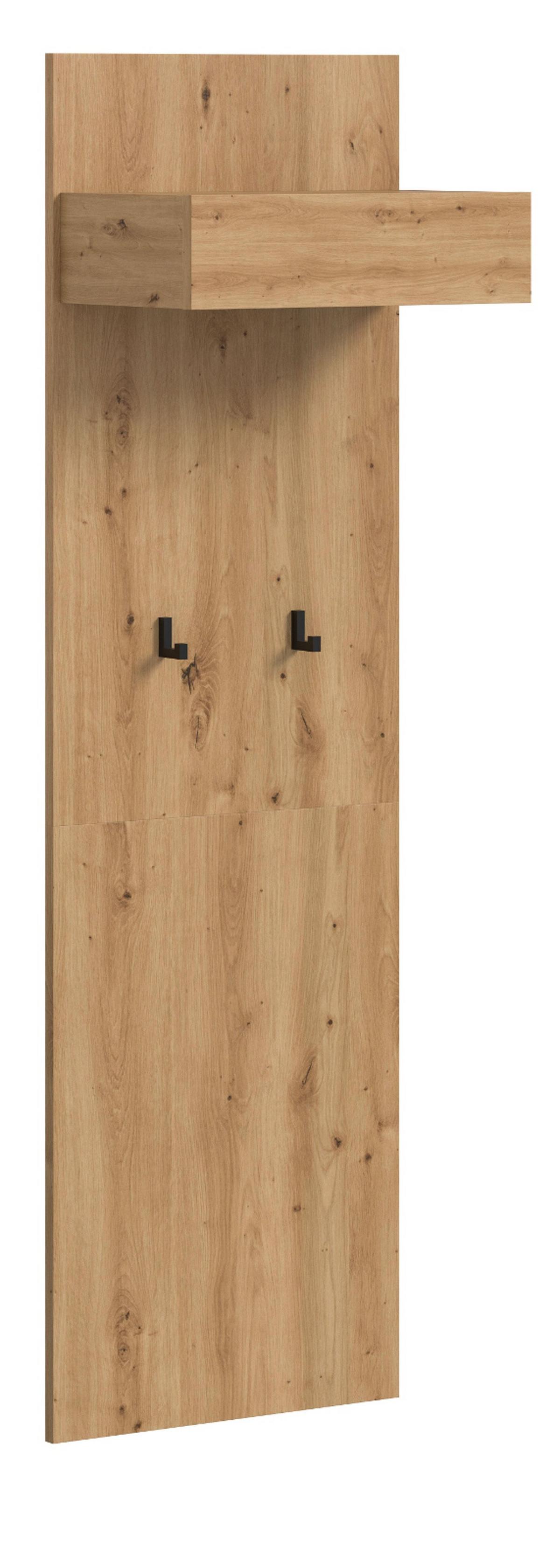 GARDEROBENPANEEL Artisan Eiche, Wandgarderobe 50 x 160 cm - Eiche Artisan, Holzwerkstoff (50/160/27cm) - Inn.Furn