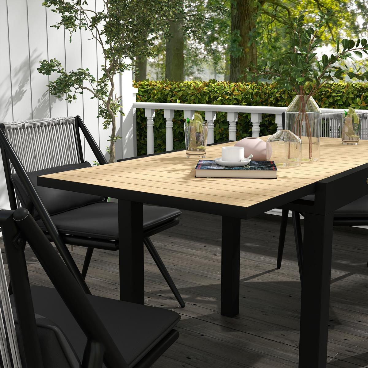 GARTENTISCH, Gelb, Aluminium - Gelb, Metall (162/80/75cm) - Outsunny