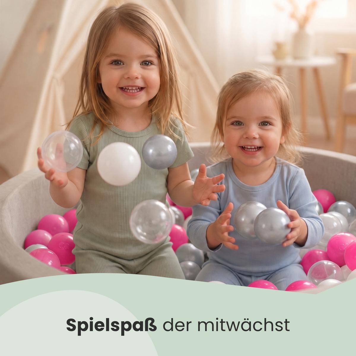 BÄLLEBAD-BÄLLE 50 Stück, Weiß, 5.5 cm - Weiß, Kunststoff (5.5/5.5/5.5cm) - Littletom