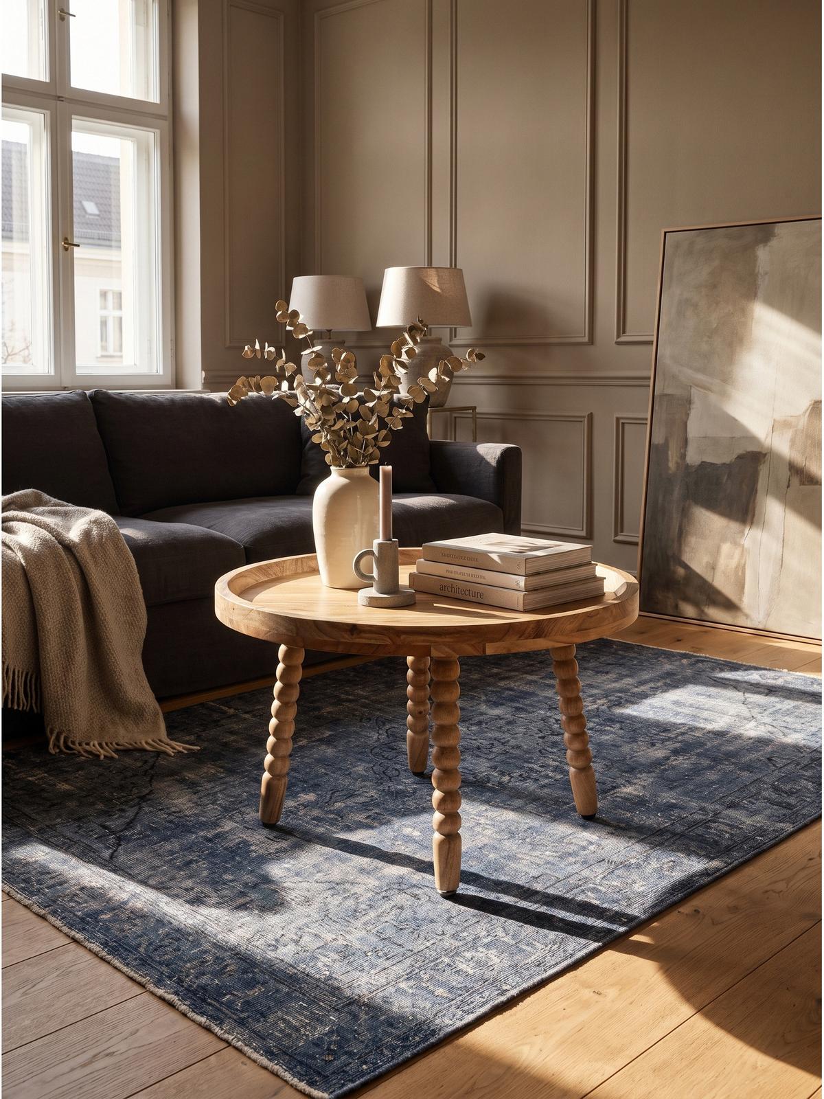 COUCHTISCH MORAVA, Akazie Massivholz, Ø 60 x 40 cm - Braun/Akaziefarben, Akazienholz/Holz (60/60/40cm) - KADIMA DESIGN