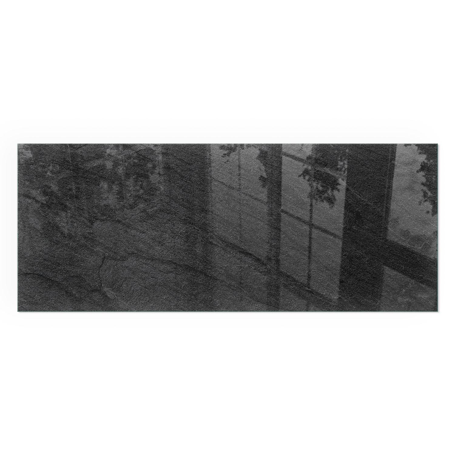 GLASPLATTE für Kamin 125x50 cm - Schwarz, Glas (125/50/0.4cm) - TULUP