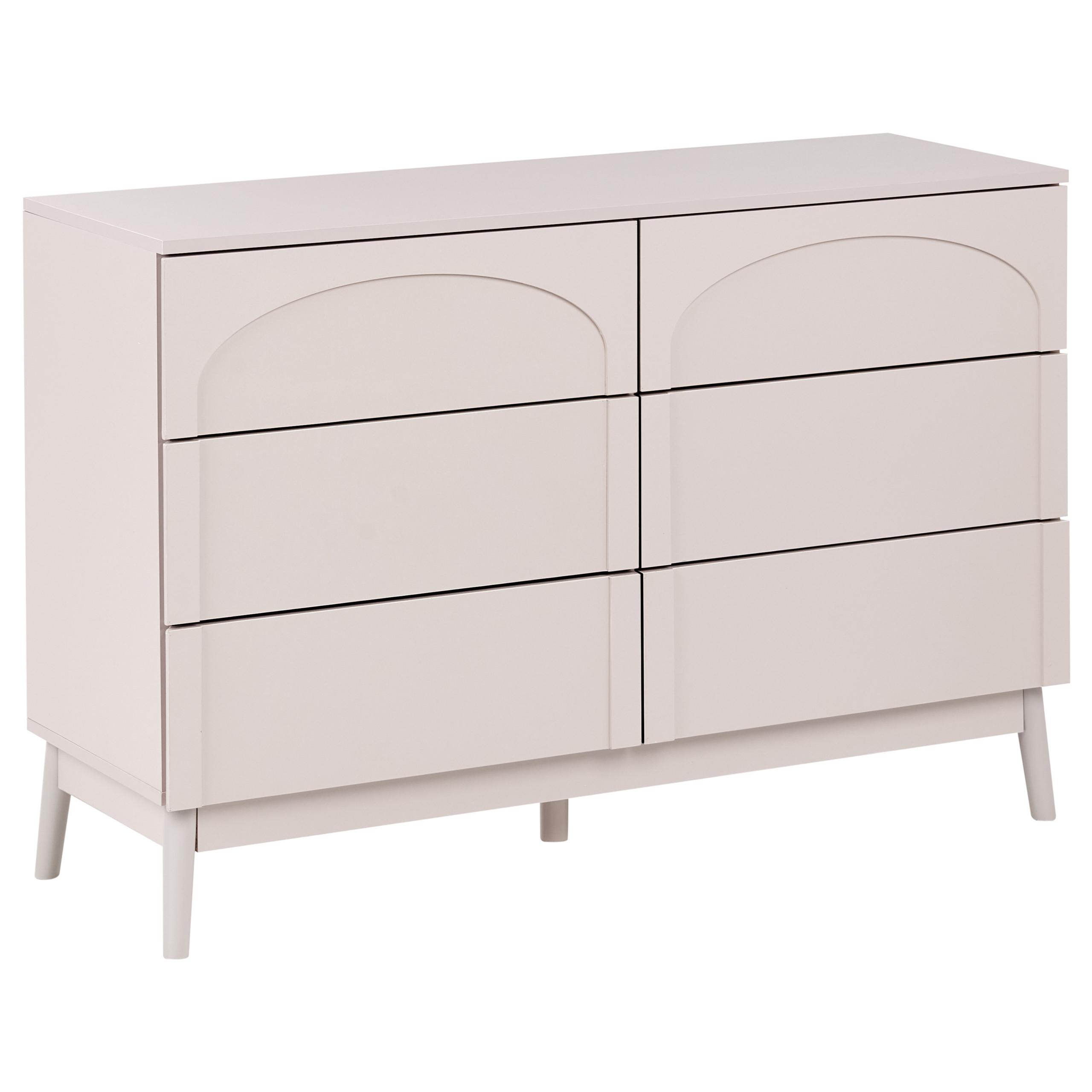 KOMMODE mit 6 Schubladen Hellbeige Boulia - Beige, Holz/Holzwerkstoff (120/80/40cm) - Beliani