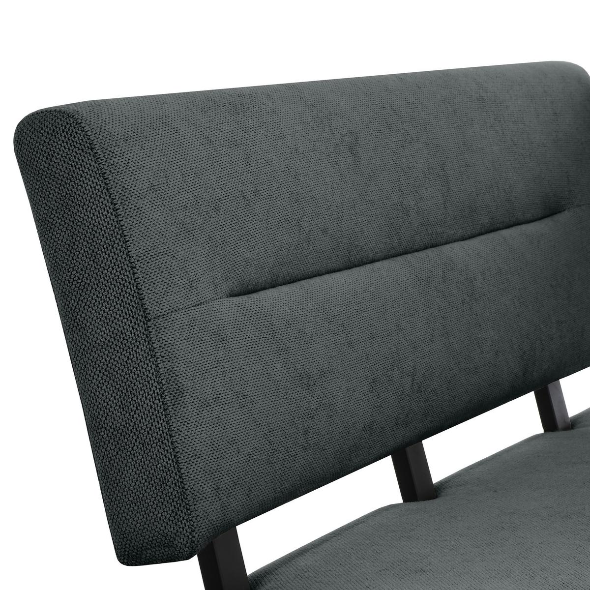 ECKBANK Zerra 192x153 cm, mit Metallbeinen, Curio-Stoff, Anthrazit - Anthrazit/Schwarz, Metall (192/153cm) - Beautysofa