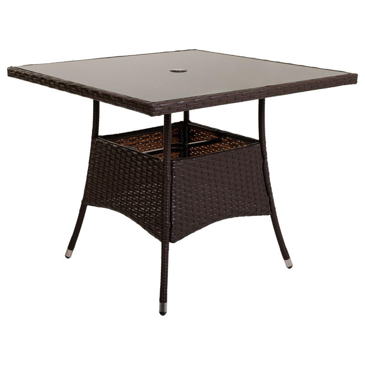 GARTEN-ESSGRUPPE, 5er-Set, dunkelgrau - Braun, Naturmaterialien - Wanderlust