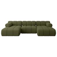 WOHNLANDSCHAFT modulares Sofa Tesso-U1 - 285x160x70 cm Grün Bouclé - Grün, Holzwerkstoff/Textil (285/70/160cm) - ALTDECOR