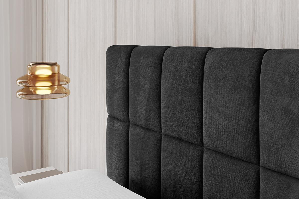 POLSTERBETT mit Bettkasten und Lattenrost, Boxbett ohne Matratze - AMEA 140x200 Schwarz - Schwarz, Holzwerkstoff/Textil (140/200cm) - ALTDECOR