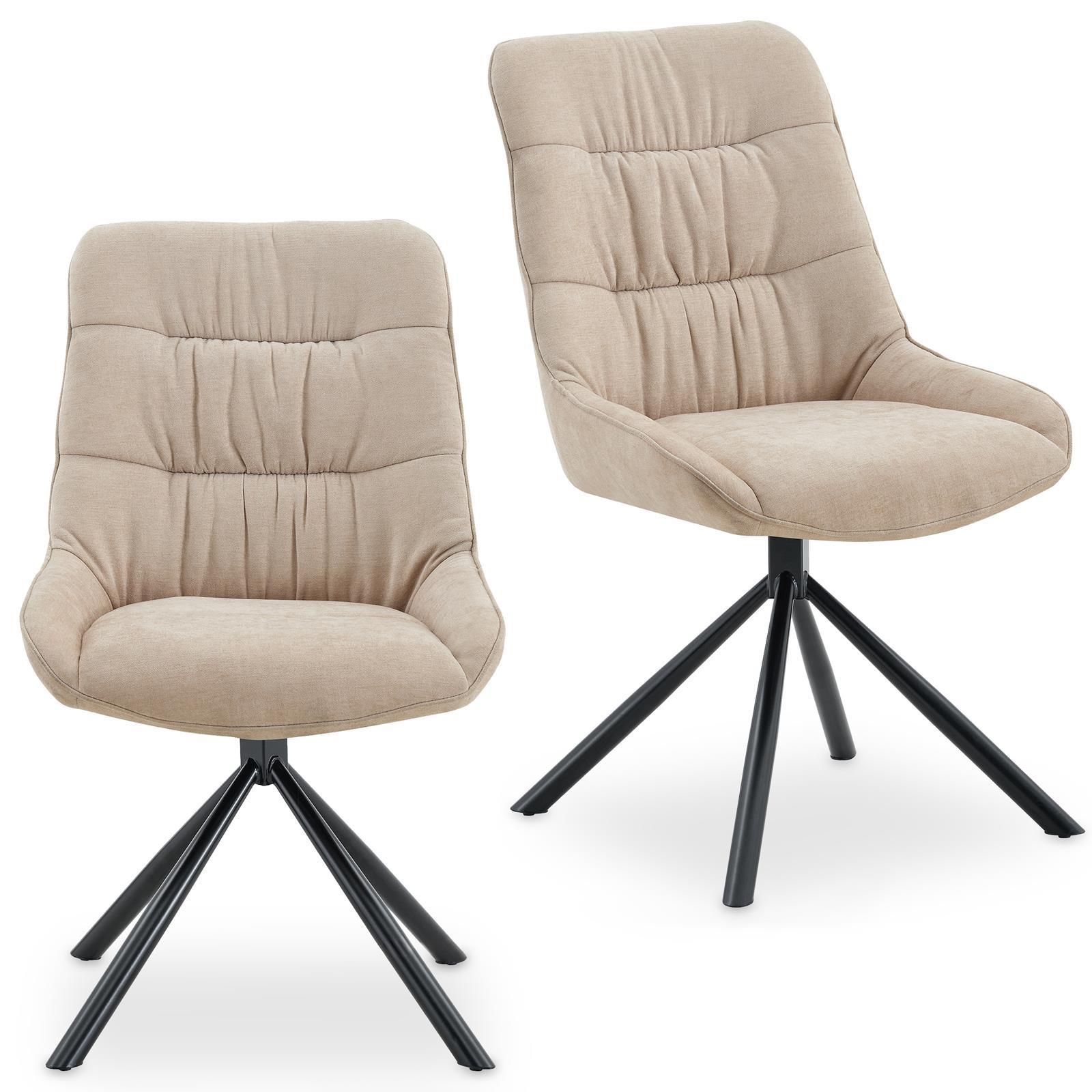 ESSZIMMERSTÜHLE LIBRA 2er-Set beige - Beige, Textil (50/90/60cm) - IDIMEX