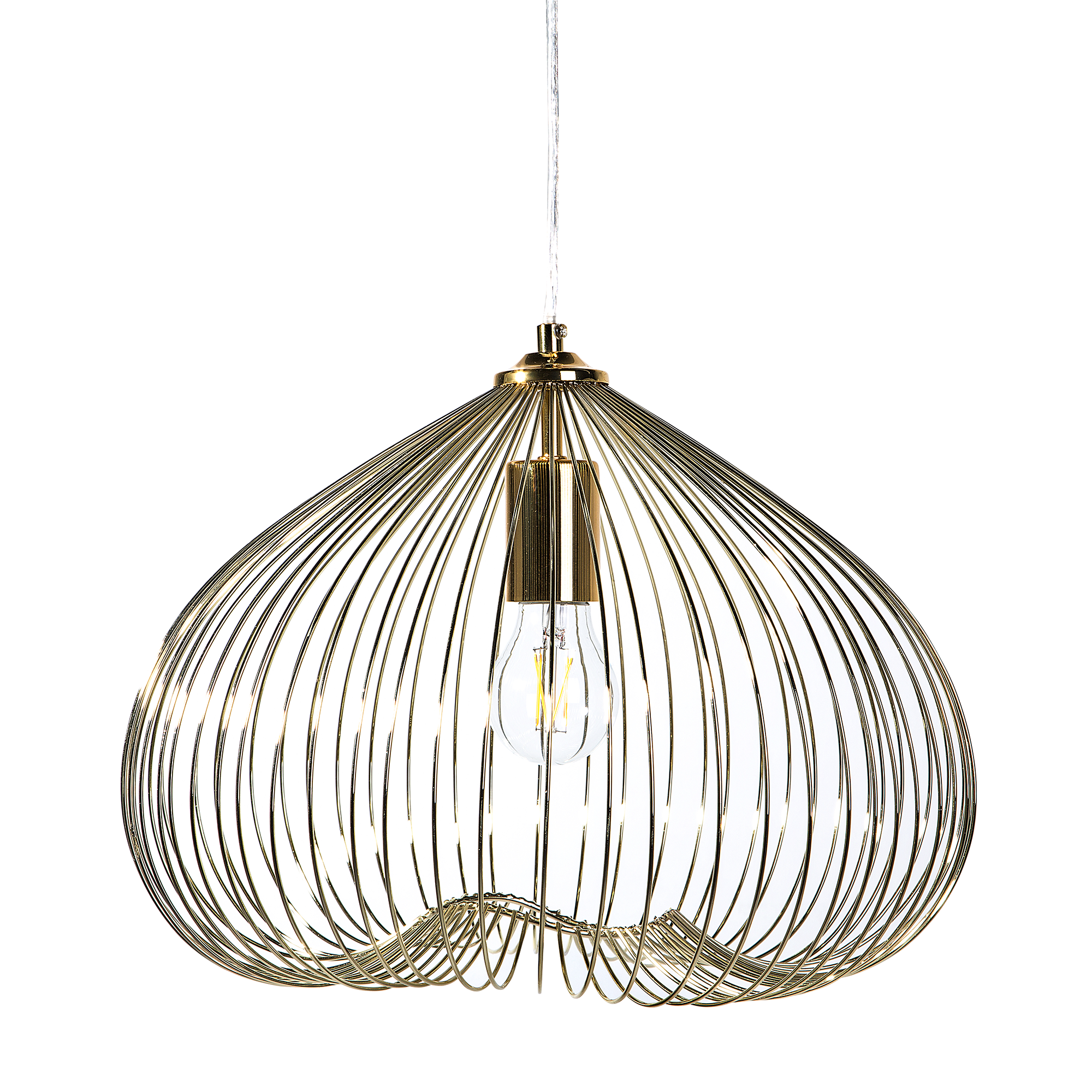 HÄNGELEUCHTE Tordino 38/38/115 cm - Goldfarben, Metall (38/38/115cm) - Beliani
