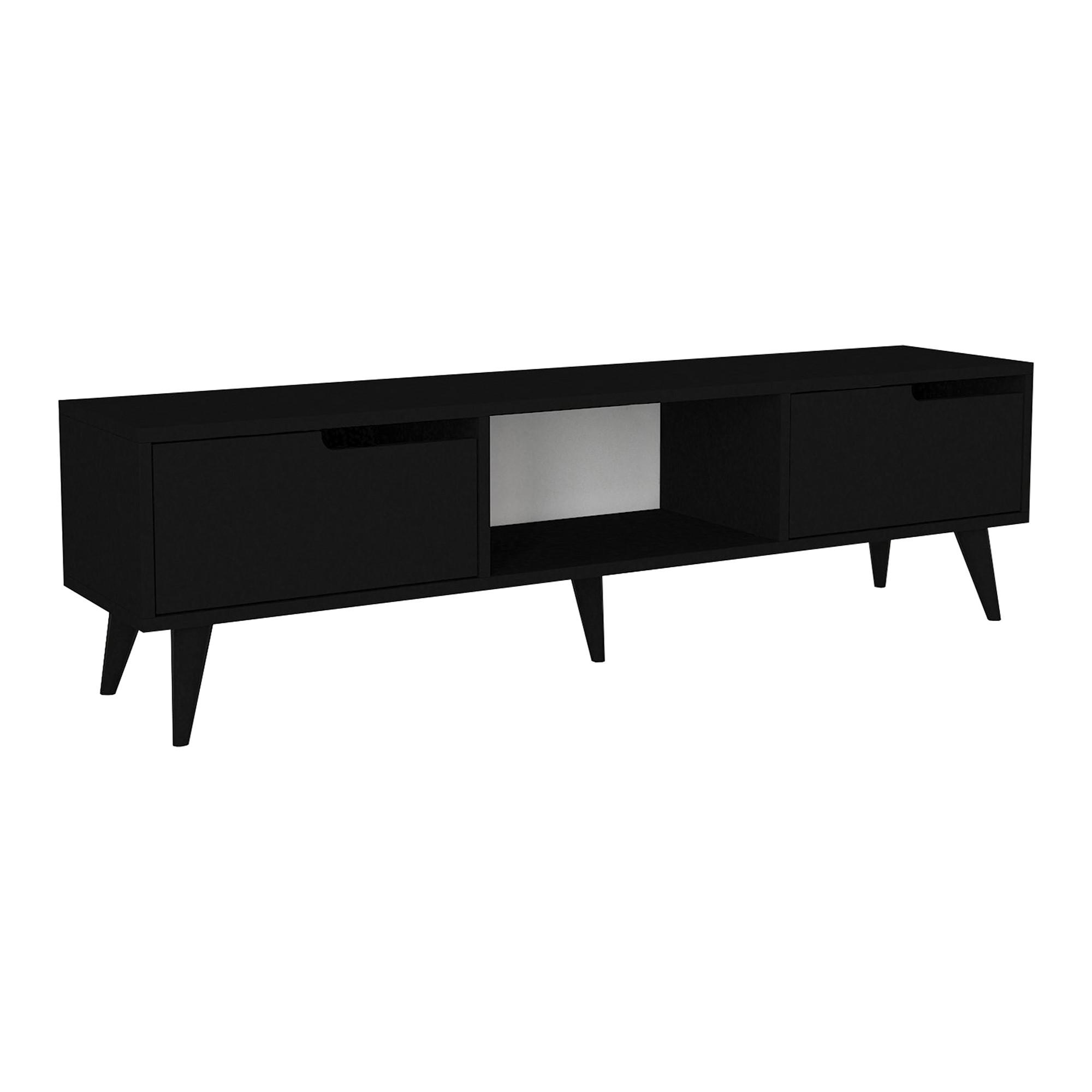 FERNSEHSCHRANK Kullila - Schwarz, Holzwerkstoff (35/40/160cm) - [en.casa]