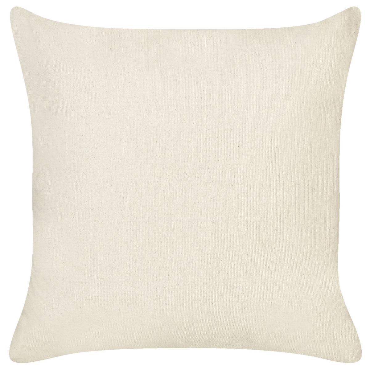 DEKOKISSEN 2er-Set Beige 45/45 cm Plumeria - Beige/Rot, Naturmaterialien (45/45cm) - Beliani