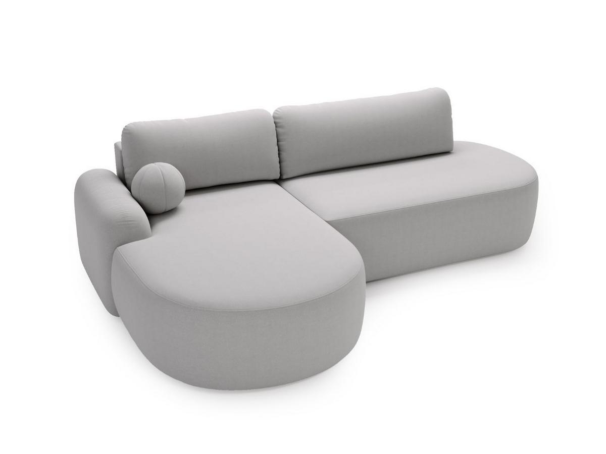 ECKSOFA Aurio O Bouclé-Stoff Grau Links - Grau, Holz/Textil (271/177cm) - Graingold