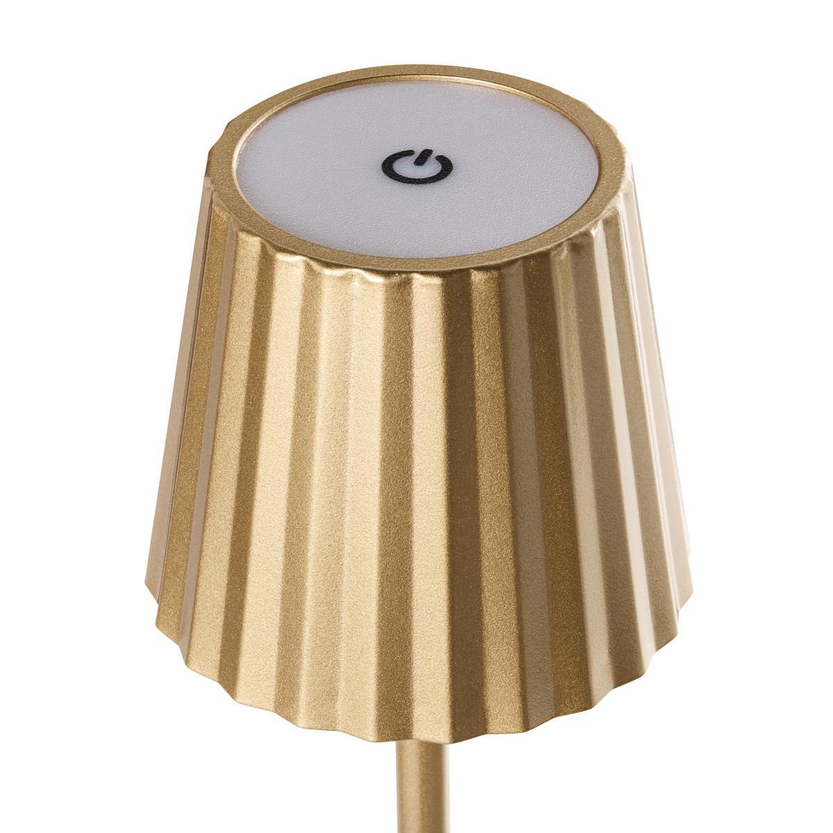 KABELLOSE LED Tischlampe mit Dimmer Metall Gold Abaro - Goldfarben, Metall (10/10/38cm) - Beliani