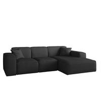 ECKSOFA Celes Premium Stoff Scala - Schwarz, Holzwerkstoff/Textil (266/165cm) - Fun Möbel