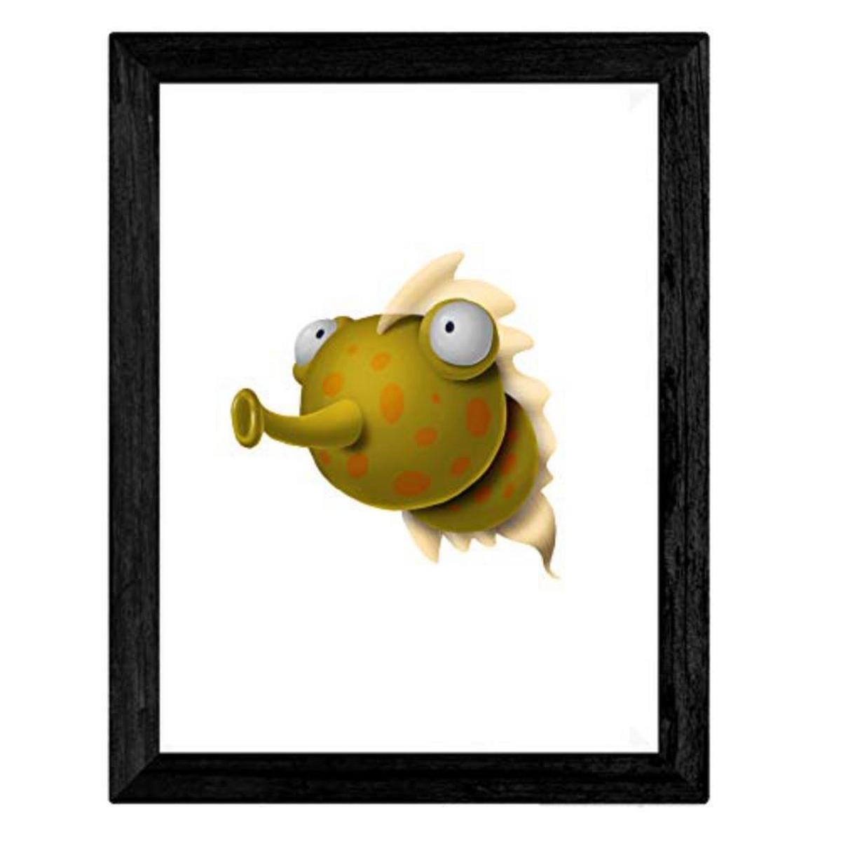 POSTER Set mit 4 Lustige Fischen A3 Rahmenlos - Klar, Papier (29.7/3cm) - Nacnic