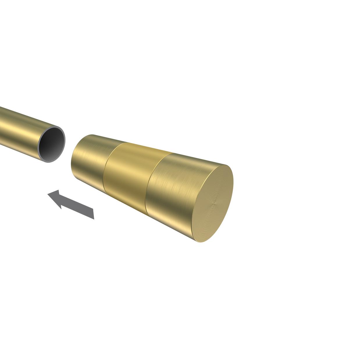 ENDSTÜCKE FÜR GARDINENSTANGEN 20 mm Ø, Tanara Messing-Optik/Satin-Gold, Packung 2 Stück - Messingfarben/Goldfarben, Metall (6.5/3.2/3.2cm) - INTERDECO